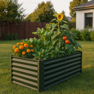 กล่องโลหะทำจากเหล็กชุบสังกะสีขนาดใหญ่สำหรับปลูกต้นไม้ในสวนและตกแต่งบ้าน * - Product Image 5