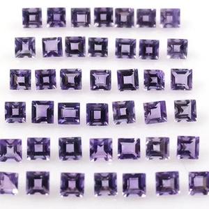 3mm Natural púrpura amatista princesa corte piedra preciosa suelta fabricante precio al por mayor piedras para la fabricación de joyas tienda en línea ahora - Product Image 1