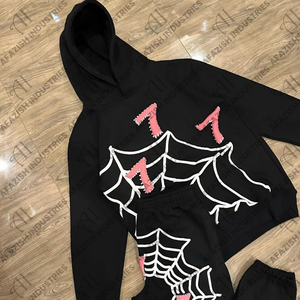 Survêtement brodé sur mesure pour hommes ensemble lourd avec sweats à capuche et pantalons survêtements de jogging pour hommes et femmes - Product Image 3