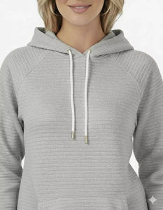 Women's Oversized Hooded <b>Hoodies</b> Loose Fit <b>Velour</b> Front Logo Soft Warm 100% Cotton Casual Daily Street Wear Winter OEM Design - Product Image 5