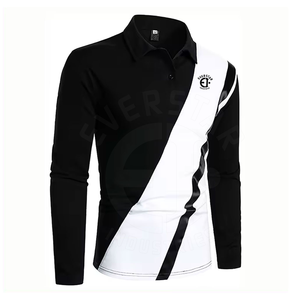 เสื้อโปโลแขนยาวสำหรับผู้ชายเสื้อโปโลปักโลโก้ - Product Image 2