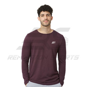 Vente en gros T-shirts à manches longues personnalisés T-shirts à manches longues et col rond coupe ajustée décontractée pour hommes - Product Image 1