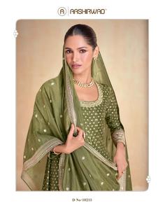 Elegant Look Premium collection Nouvelle Variété Top Qualité Organza Jacquard Soie Avec Broderie Salwar Suit - Product Image 5