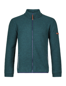 Veste polaire pour homme, couleur turquoise, fermeture éclair intégrale, col montant et poches latérales, matière Polartec, design respirant - Product Image 1