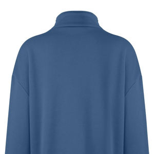 Sudadera de cuello alto para mujer con cremallera 1/4 de gran tamaño, ropa de calle de invierno, sudaderas cortas con cremallera - Product Image 4