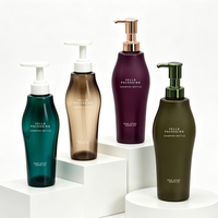 Bouteille vide en plastique PET brillante de grande taille (480 ml, 750 ml) pour shampoing et après-shampoing avec pompe – Vente en gros