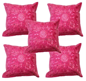 Funda De Almohada cuadrada bordada Kantha de algodón 100% indio hecha a mano, funda de cojín Vintage de lujo para el hogar, Hotel, suave, personalizada - Product Image 1