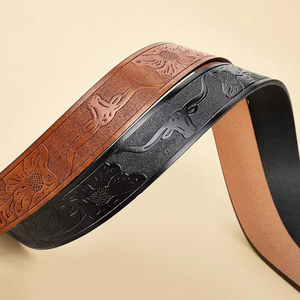 OEM Custom Fancy Western Leather Belt Cowboy Design Bull Alloy <b>Buckle</b> Belt for Men and Women Logo Custom Cowhide Leather Belts - Product Image 4