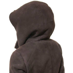 Chaqueta de Cuero para Mujer de Alta Calidad en Oferta |   Chaqueta Acolchada Impermeable Ecológica de Cuello Alto y Largo Regular, Hecha a Medida y con Acabado Bronceado - Product Image 5