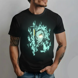 Camiseta de Manga Corta de Moda de Anime Demon Slayer, Ropa Casual de Hip Hop para Hombre y Mujer, Tops de Verano 100% Algodón para Parejas - Product Image 2