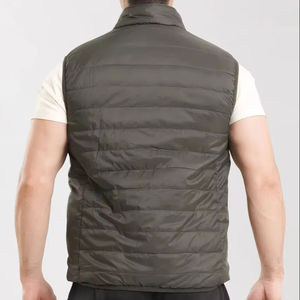Meilleure vente gilet bouffant en polyester à col montant léger veste d'hiver coupe-vent en toile personnalisée pour hommes femmes enduit traité - Product Image 4