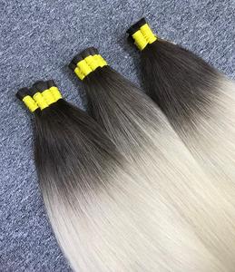 Para Ombre Remy Grade Extensiones de cabello humano a granel Calidad 100% Cabello humano virgen Cabello a granel sedoso a precios al por mayor Calidad VIP - Product Image 3