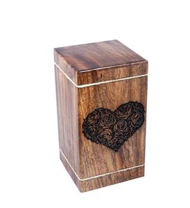 Urnas de madera de árbol de la vida en forma de corazón para cenizas humanas, urna de cremación de palisandro grande para adultos para cenizas, urna funeraria - Product Image 4