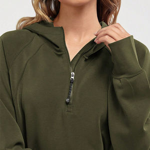 Sudaderas con cremallera de la mejor calidad para mujer, informales, de punto, de longitud corta, con capucha, forradas, transpirables, anticontracción, sostenibles para el otoño - Product Image 2