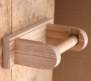 Porte-papier de soie Boîte à papier de soie en bois auto-adhésif mural adapté au porte-serviettes de cuisine et de salle de bain - Product Image 5