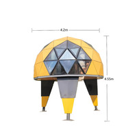 Tente en verre de luxe de haute qualité pour l'extérieur, hôtel de luxe, maison dôme de 7 m avec salle de bain, dôme géodésique pour complexe hôtelier
