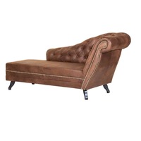 Canapé d'angle 3 places marron en cuir véritable, design moderne et luxueux, gonflable, inclinable, garni d'éponge, modulaire, en bois
