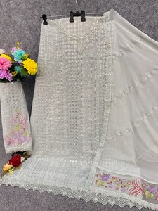 Costume pakistanais de créateur en faux georgette avec broderie, tenue de soirée, costume pakistanais à prix abordable - Product Image 2