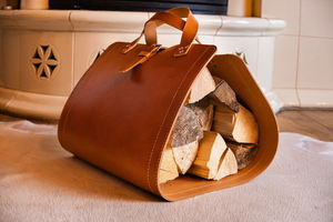 Portador de madera de cuero, portador de troncos, bolsa de cuero 100%, piel de vaca Real, leña, Vintage, hecho a mano, regalo resistente para hombres, 2017 - Product Image 4