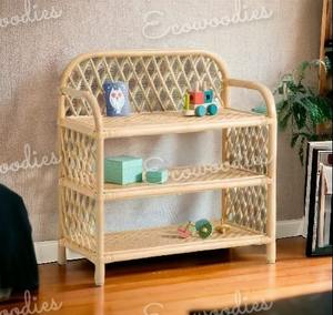 Elegant Storage Rack Bamboo Standing <b>Shelf</b> Organizer Storage Rattan Bookshelf Rack for Organizers and Display Storage Rack - Product Image 4