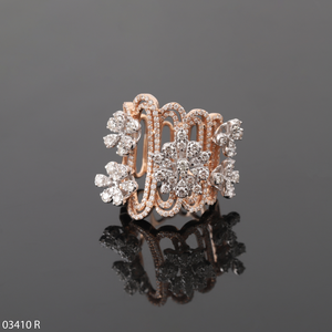 แหวนหมั้นเพชรสำหรับผู้หญิงลายดอกไม้ป่ากระซิบสีโรสโกลด์สำหรับงานแต่งงานอินเทรนด์ได้รับการรับรอง - Product Image 5