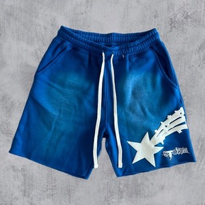 2023 Factory Street wear logotipo personalizado pantalones cortos de algodón para hombre sudor hombres correr corto transpirable lavado ácido negro gimnasio pantalones cortos personalizados - Product Image 3