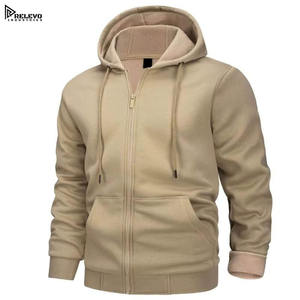 Nouveau sweat à capuche zippé pour homme, couleur chair, sweat à capuche pour homme, 100% coton, polaire, sweat à capuche zippé pour homme, prix bas - Product Image 3
