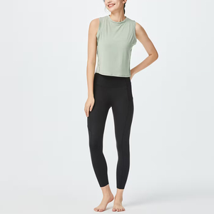 Breathable womens yoga <b>tops</b> custom gym workout wear oem fitness clothing with private label branding and logo customization - Product Image 3