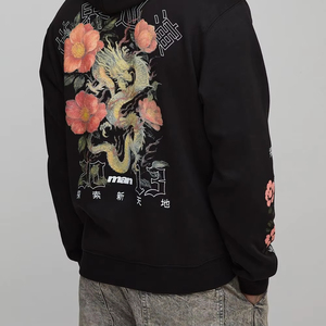 Sudadera con Capucha Unisex de Invierno para Hombre, Impresión DTF Personalizada con Logotipo, 100% Algodón, Ecológica, Transpirable, Color Negro - Product Image 3