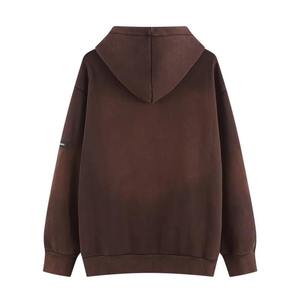 Sudadera con capucha de lana desgastada de gran tamaño unisex con bolsillos Diseño de moda de invierno Impresión digital bordada por proveedor - Product Image 2