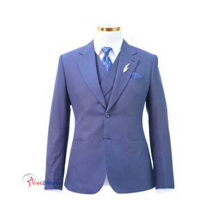 Traje ajustado de lujo de primera calidad para hombre en estilo europeo-americano personalizado de manga completa para bodas y negocios con cremallera y cierre de pantalón con mosca - Product Image 1