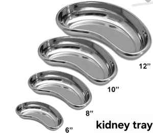 Taille de 6 8 10 12 "pouces bassin meilleur bol d'émèse SS 304 bords ronds creux manuel rein acier inoxydable grands plateaux de rein - Product Image 2