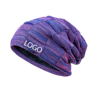 Bonnet tricoté ample et épais unisexe en polaire douce et chaude pour l'hiver, en Spandex/Coton, idéal pour le cyclisme - Product Image 1