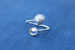 แหวนถ้วยครอบทรงเปลือกหอยสีเงินแบบปรับได้แหวนเปล่าสำหรับ925อัญมณีทรงหลังเบี้ยทรงกลมงานประดิษฐ์ทำด้วยตัวเอง - Product Image 4