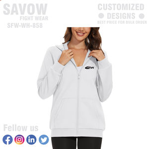 Sudaderas con capucha para mujer, jersey de gran tamaño personalizado, sudaderas recortadas de algodón, ropa de calle con capucha, chaquetas con cremallera de lana, deportes de invierno informales - Product Image 4