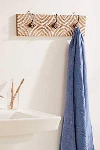 Vente chaude Blanc Doux Mur Crochet Rack 5 Brossé Or Crochets Élégant Entrée Stockage Moderne Manteau Cintre Minimaliste Mur Rack - Product Image 6