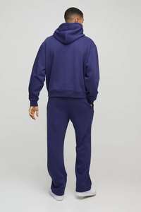 Conjunto Deportivo de 2 Piezas para Hombre, Invierno, Manga Larga, Estampado Digital, Sudadera con Capucha Lavada a la Piedra y Pantalones Deportivos Acampanados - Product Image 6