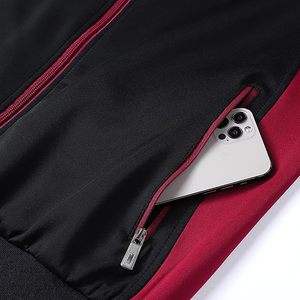 ชุดกีฬาขาสั้นสำหรับฤดูหนาวกางเกงขาสั้นสีดำแดง - Product Image 5