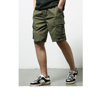 Shorts cargo en toile tricotée pour hommes, décontractés, coupe-vent, respirants, écologiques, séchage rapide, anti-plis, 100 % coton, grandes tailles