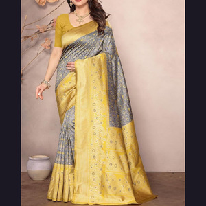 Sari de mariée à imprimé floral pour femme, prêt pour l'hiver, texture respirante, confortable, élégant, sans plis, séchage rapide, haute qualité - Product Image 1