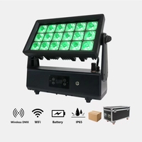 Extérieur IP65 18x20w Rgbwa Uv 6 en 1 alimenté par batterie Dmx sans fil LED ville couleur mur rondelle lumière bâtiment éclairage événement scène