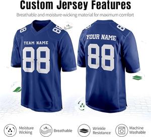 Maillot de football américain personnalisé sublimé respirant grande taille à manches courtes avec logo frontal - Product Image 4