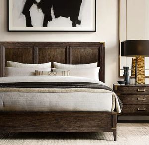 Plataforma Mayorista de Muebles de Dormitorio de Madera de Roble, Camas de Madera Tamaño King y Queen con Soportes de Esquina - Product Image 4