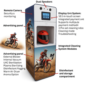 Máquina Expendedora de secado de limpieza de casco comercial avanzada de Singapur con equipo de tecnología de niebla atomizada eléctrica - Product Image 2
