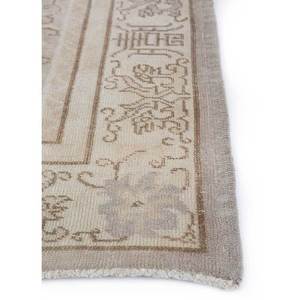 พรมขนสัตว์ถักมือสีน้ำตาลเบจวินเทจ รุ่น Pae-1439 สำหรับทางเข้าบ้าน ห้องนั่งเล่น ห้องนอนวัยรุ่น ลายเหรียญรูปสี่เหลี่ยมผืนผ้า - Product Image 4