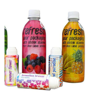 Impresión personalizada PET/PVC Etiqueta de envoltura de manga termorretráctil para bebidas botella Etiqueta de envoltura retráctil