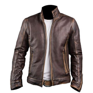 Vestes de moto en cuir unisexes de haute qualité en toile enduite, manches longues, style vintage, design tendance - Product Image 1