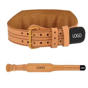 Venta al por mayor de cinturones de gimnasio con logotipo de color personalizado cuero de vaca genuino cinturones de fitness transpirables cómodos cinturones de levantamiento de pesas - Product Image 6