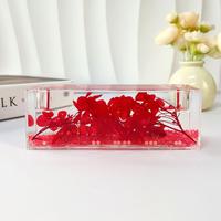 Lámpara Nocturna Rectangular Creativa Flowstone, Adornos Acrílicos Artesanales, Impresión UV, Grabado Láser, 14.6x5x4.7cm, para Decoración de Mesa