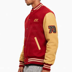 Veste d'université surdimensionnée 100% coton pour homme avec col montant Design Letterman élégant Matériau confortable et durable - Product Image 6